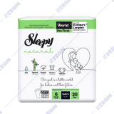 Sleepy natural ultra sensitive 6, 20 pcs diapers peleni za bebinja