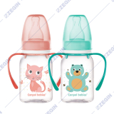 Canpol babies narrow bottle with a handle 120ml CUTE ANIMALS 11_823 dete bebe sise