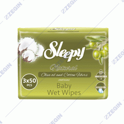 Sleepy Natural Olive Oil and Cotton Baby Wet Towel wipes  vlazni maramcinja organski so maslinovo maslo i pamuk