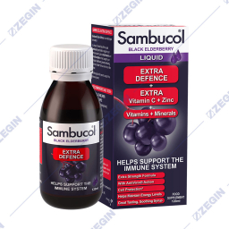 sambucol (black elderberry) extra defence vitamin c + zinc + vitamins + minerals liquid imunitet crn bozel ekstra difens cink vitamini minerali