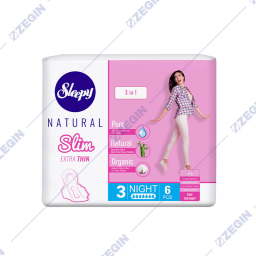 SLEEPY natural slim extra thin 3 night 6 pcs sanitary napkins uloski vloski higiena intima intimna 