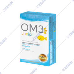 SUPERDIET OM3 Junior Omega 3 + Vitamin D Children And Teenagers 45 Capsules Orange Taste kapsuli so vkus na portokal za deca i tinejgeri