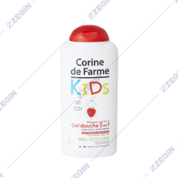 Corine De Farme Kids Shower gel 2 in 1 extra gentle strawberry fragrance gel za tusiranje za telo i kosa so aroma na jagoda
