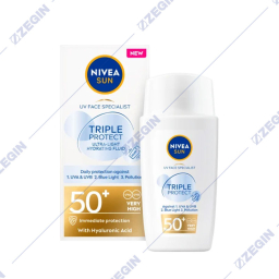 Nivea Sun Skin cream for tanning Triple Protect ultra light hydrating fluid daily protection with hyaluronic acid, 40 ml ultra lesen fluid za zastita na kozata od sonce so zastiten faktor