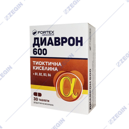 Fortex Nutraceuticals Diavron 600 Tiokticna Kiselina+B1,B2,B3,B6