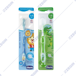 Chicco Toothbrush for milk teeth , Suitable for 3 - 6 years, green blue cetka za zabi za deca sina zelena