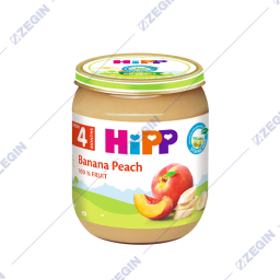 HiPP Organic Banana Peach 100% Fruit Baby Food Jar 4+ months 125 g kasa za bebe so banana i praska