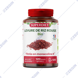 SUPERDIET Organic Red Rice Yeast 120 capsules organski kvasec od crven oriz