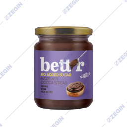 Smart Organic Bett'r Hazelnut cocoa spread with NO added sugar 250g organski veganski namaz od kakao i lesnik bez seker