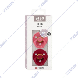 Bibs Colour Pacifier, Natural Rubber Round size 2, 6+ months, 2 pack latex, Coral -Ruby, 120254, B08BCFA cucli lazalki
