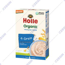Holle organic wholegrain cereal 4 Grain Oat, Spelt, Corn and Wheat bebeska kasa so 4 zitarki