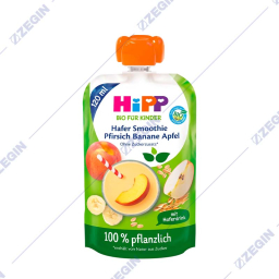 HIPP DA84007 ECO Smoothie - peach, banana, apple and oats, 120 ml ovesno smuti od praska, banana i jabolka