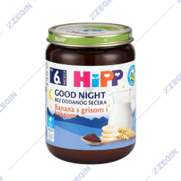 HIPP HR5513 Good Night banana with semolina and cocoa 190g nokna kasa so banana, griz i kakao