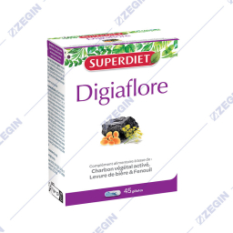 SUPERDIET Digiaflore food suplement with activated charcoal, brewer's yeast and fennel jaglen pivski kvasec anason digestija