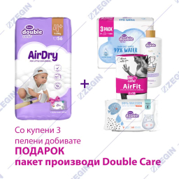 Violeta Double Care pack 4+, 56 pcs, 9-20 kg, air dry + set Double Care peleni za bebinja + podarok