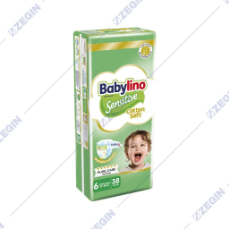 Daipers Babylino Sensitive Cotton Soft 6 Extra Large, 13-18 kg, 38 pcs peleni za bebinja