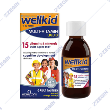 VITABIOTICS Wellkid multi vitamin liuid 15 vitamins & minerals suspenzija so vitamini i minerali