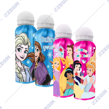 Disney Aluminum Water Bottle Frozen, Princess for girls 500ml aluminiumsko sise za devojcinja so princezi