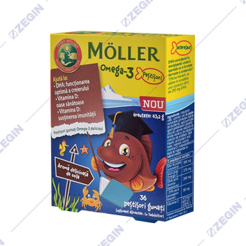 Möller’s Omega-3 cola flavored jelly fish Omega 3 gumeni ripcinja so vkus na kola
