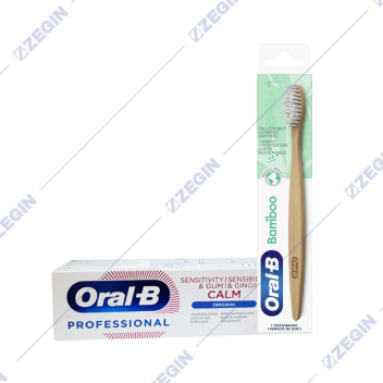 Oral B Bamboo toothbrush + Oral B Sensitivity & Gum Calm Original pasta za zabi gratis cetka za zabi od bambus