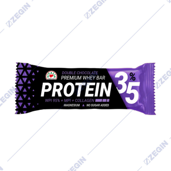 Vitalia Premium Whey Bar Protein 35%, WPI 95%+MPI+Collagen+Magnesium Double Chocolate proteinski bar so dvojna cokolada, magnezium, kolagen
