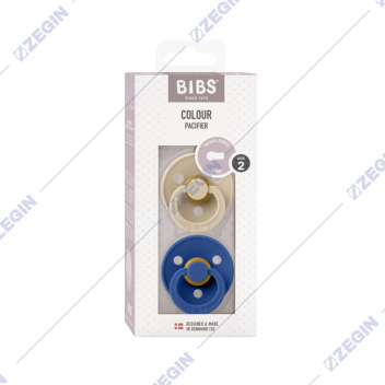 Bibs Colour Pacifier, Natural Rubber Round size 2, 6+ months, 2 pack latex, Vanilla-Cornflower, B06BCFA, 120427 cucli lazalki
